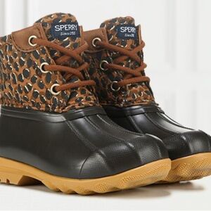 Sperry Animal Print Duck Boots Rain Waterproof 7.5